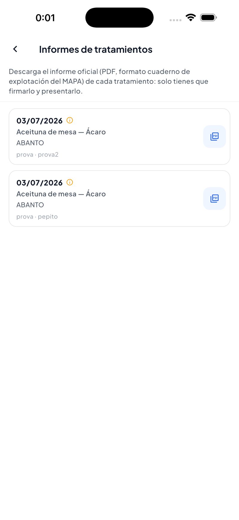 Informes oficiales en PDF